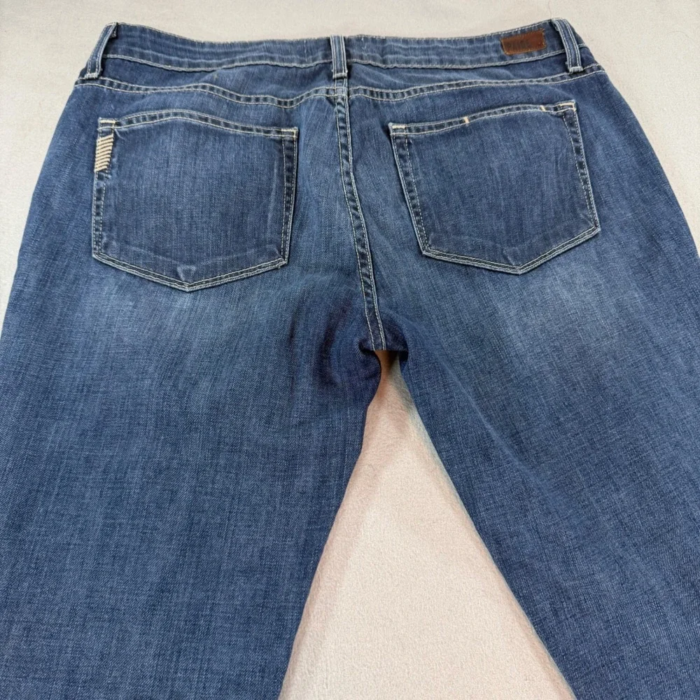 PAIGE‎ Jimmy Jimmy Skinny Distressed Plaid Patch Jeans Womens 30 Blue Denim